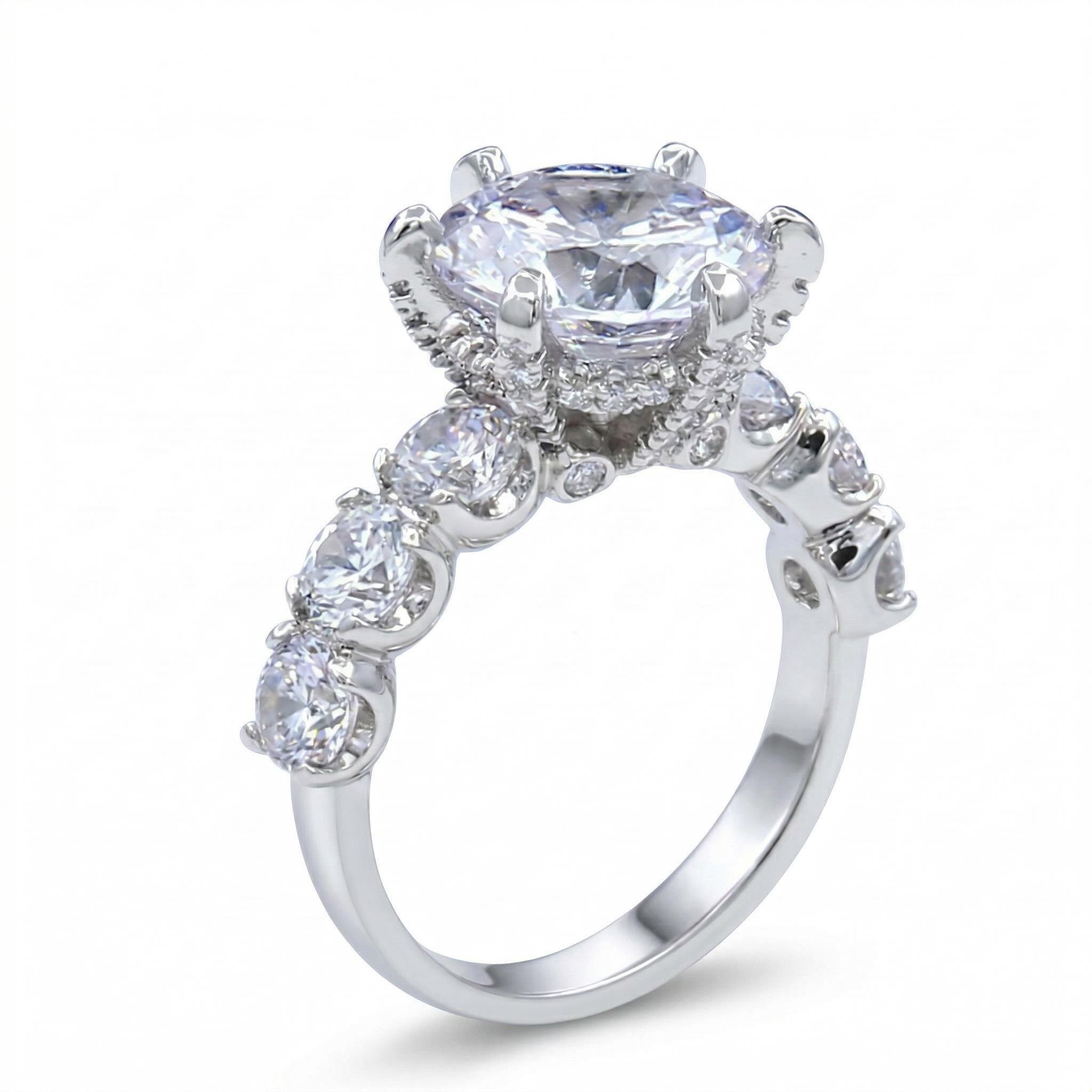 5ct Round Cut Engagement Ring Bold Statement Style With Street Luxury - Image 5