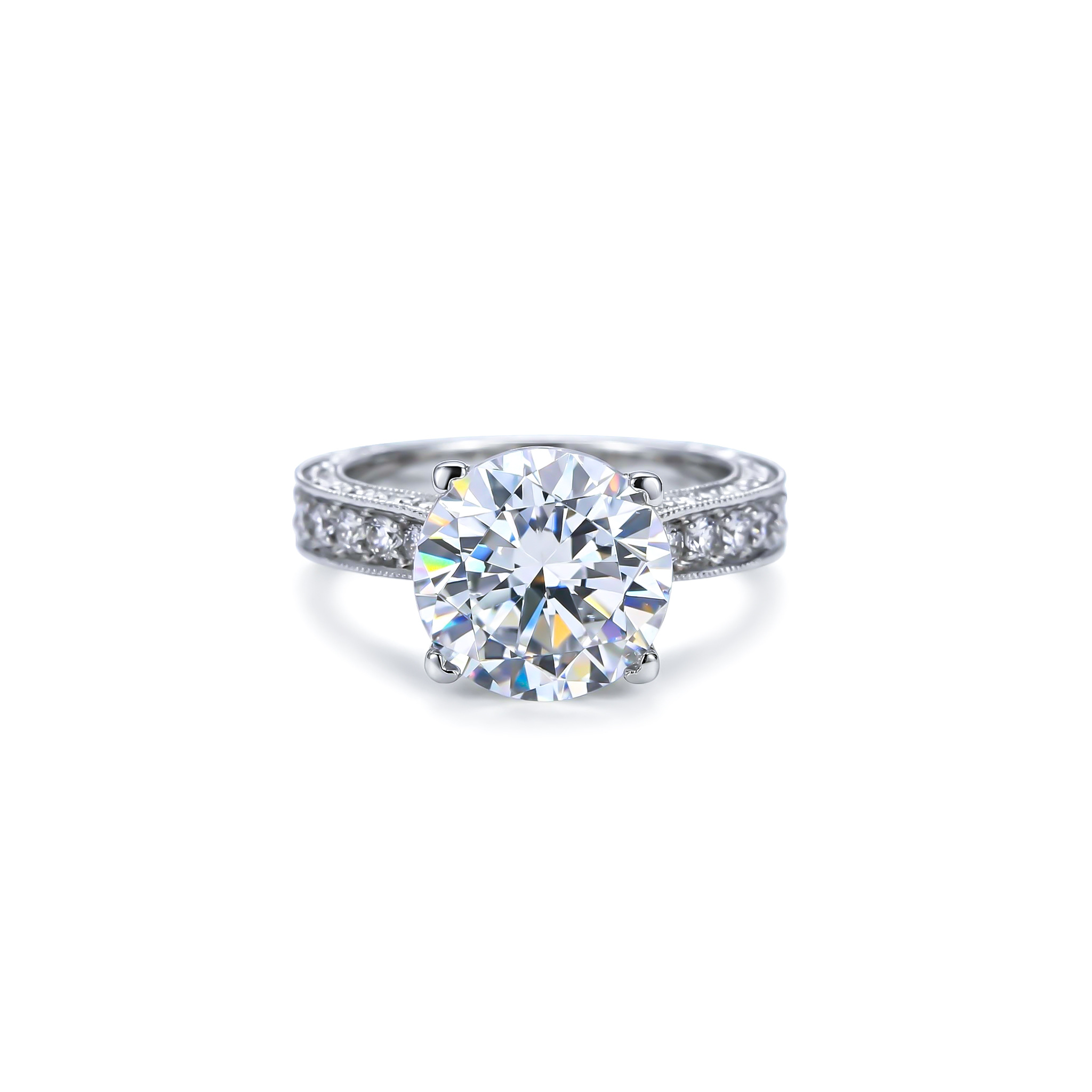5.3ct. Tw. Round Cut Engagement Ring In White Gold With Street Luxury Shine - Image 4