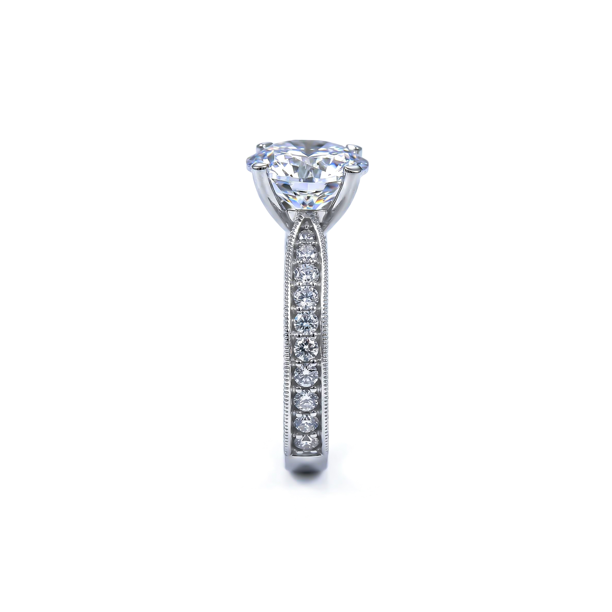 5.3ct. Tw. Round Cut Engagement Ring In White Gold With Street Luxury Shine - Image 5