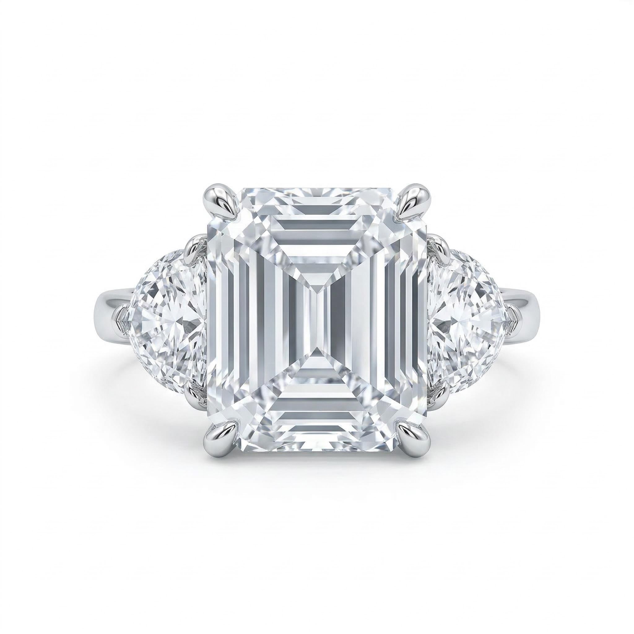 3.5 Ct Emerald Cut Three Stone Ring Bold Statement Style With Street Luxury