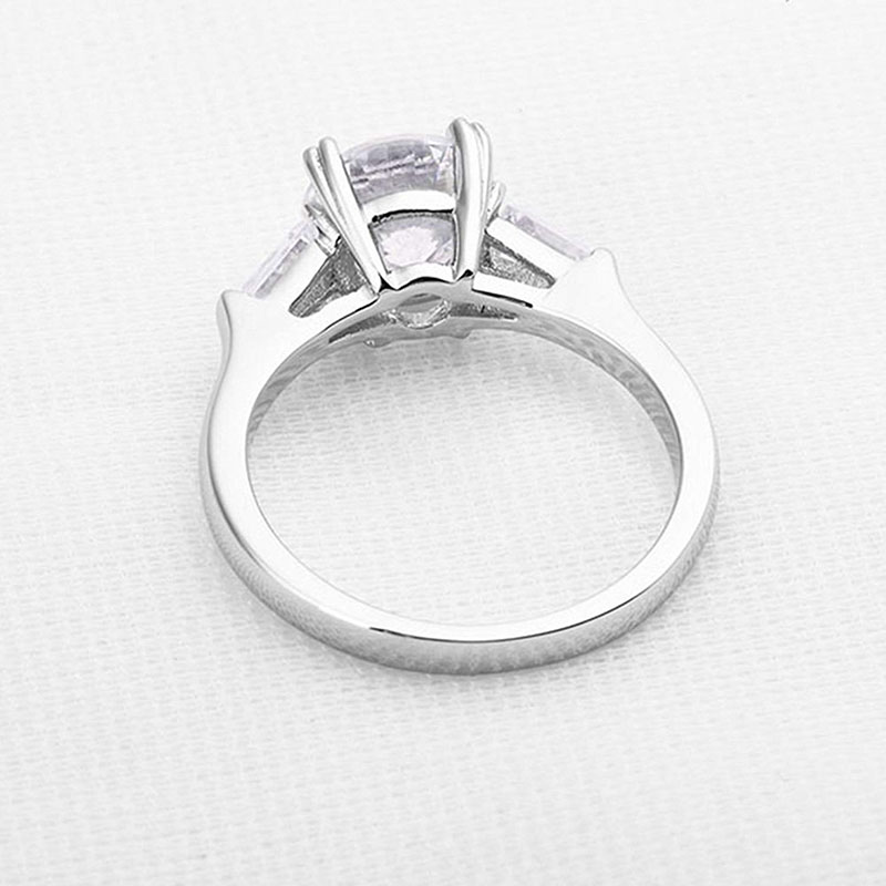 3 Ct Brilliant Cut Three Stones Engagement Ring With Street Luxury Shine - Image 5