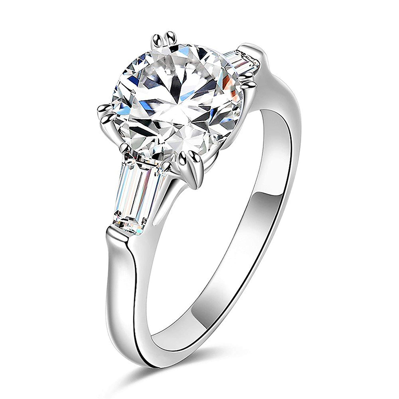 3 Ct Brilliant Cut Three Stones Engagement Ring With Street Luxury Shine
