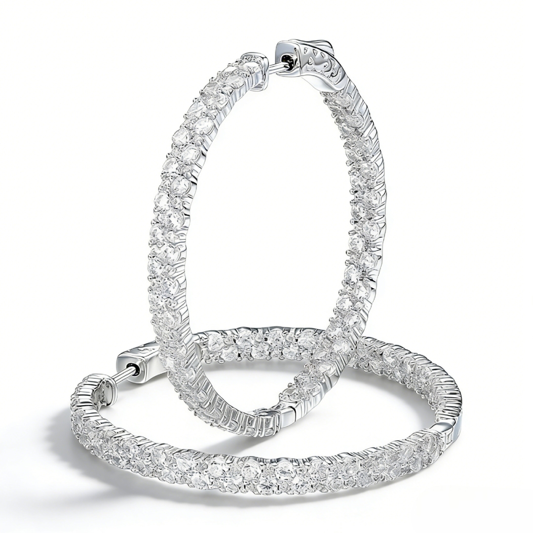 Round Cut Double Row Hoop Earrings Bold Statement Style With Street Luxury - Image 3
