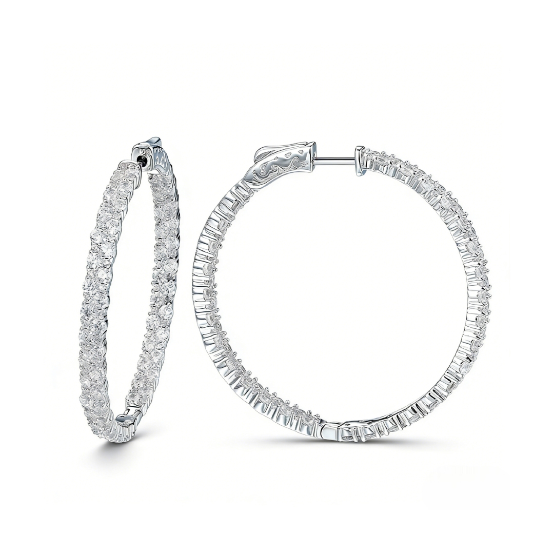 Round Cut Double Row Hoop Earrings Bold Statement Style With Street Luxury - Image 4