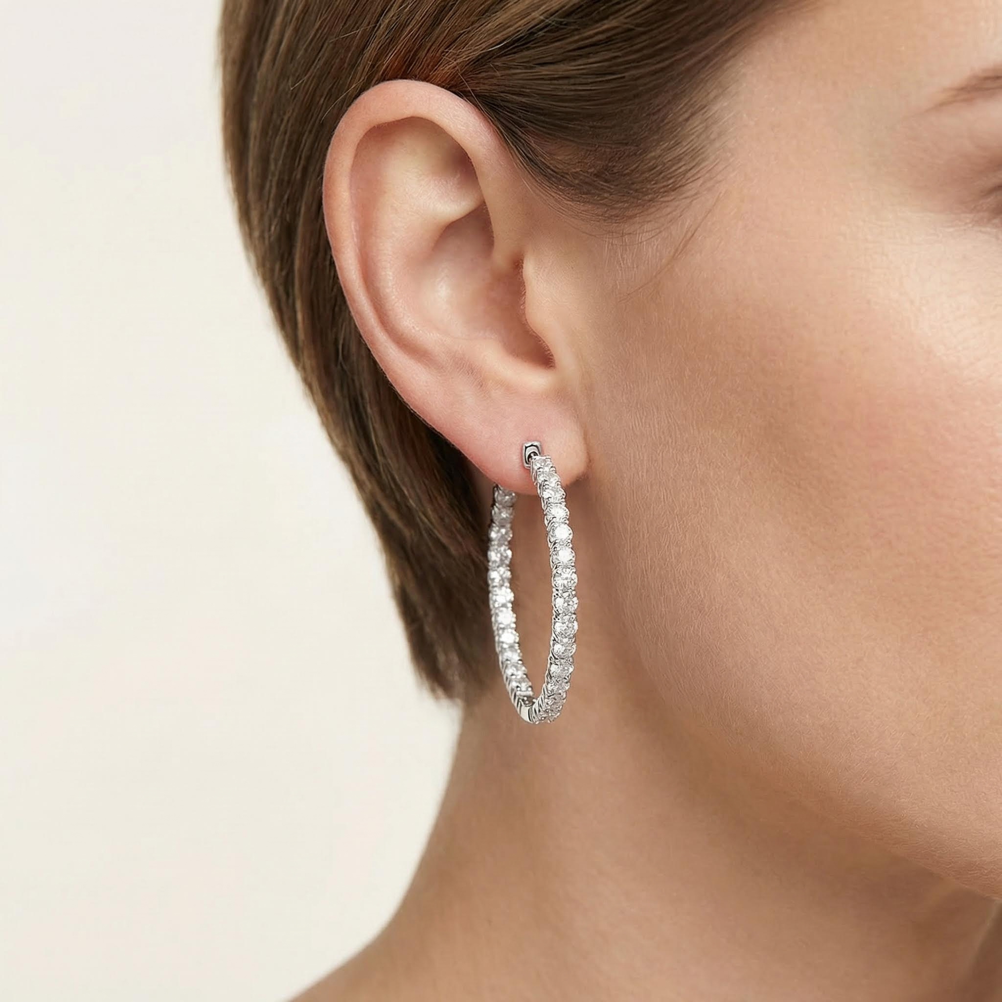 Round Cut Double Row Hoop Earrings Bold Statement Style With Street Luxury - Image 5