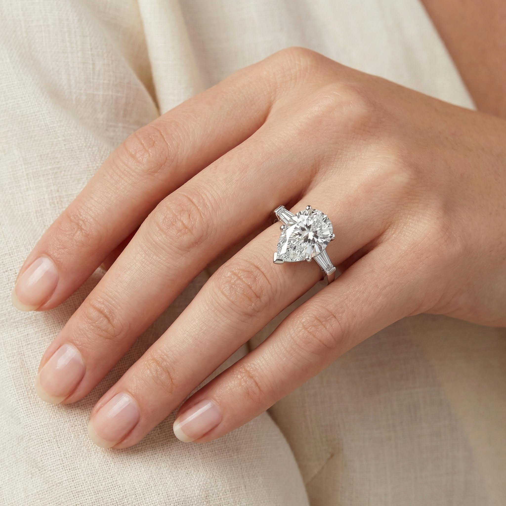 Pear Cut Engagement Ring Bold Statement Style With Street Luxury - Image 3