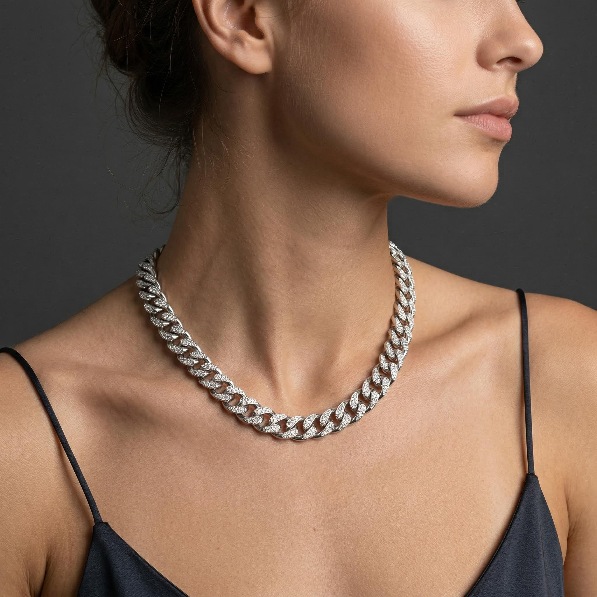 Women's Iced Out 10mm Teardrop Miami Cuban Chain With Street Luxury Shine - Image 11