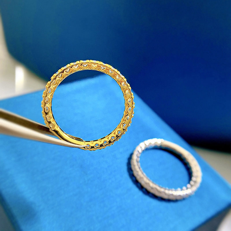 Round Cut Hollow Heart Wedding Band Ring With Bold Statement Appeal - Image 4