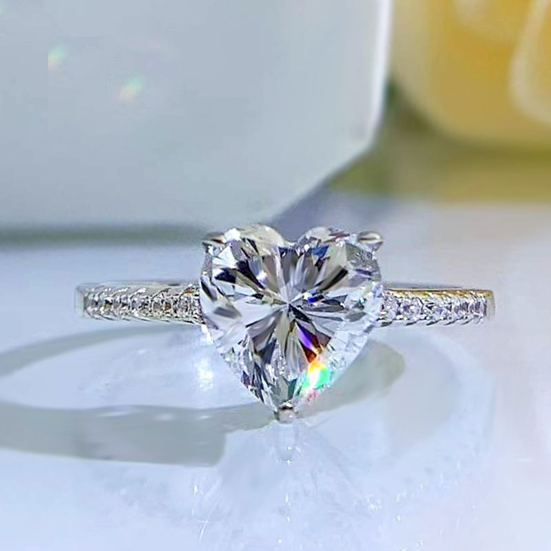 Heart Cut White/pink Stone Ring Bold Statement Style With Street Luxury - Image 8