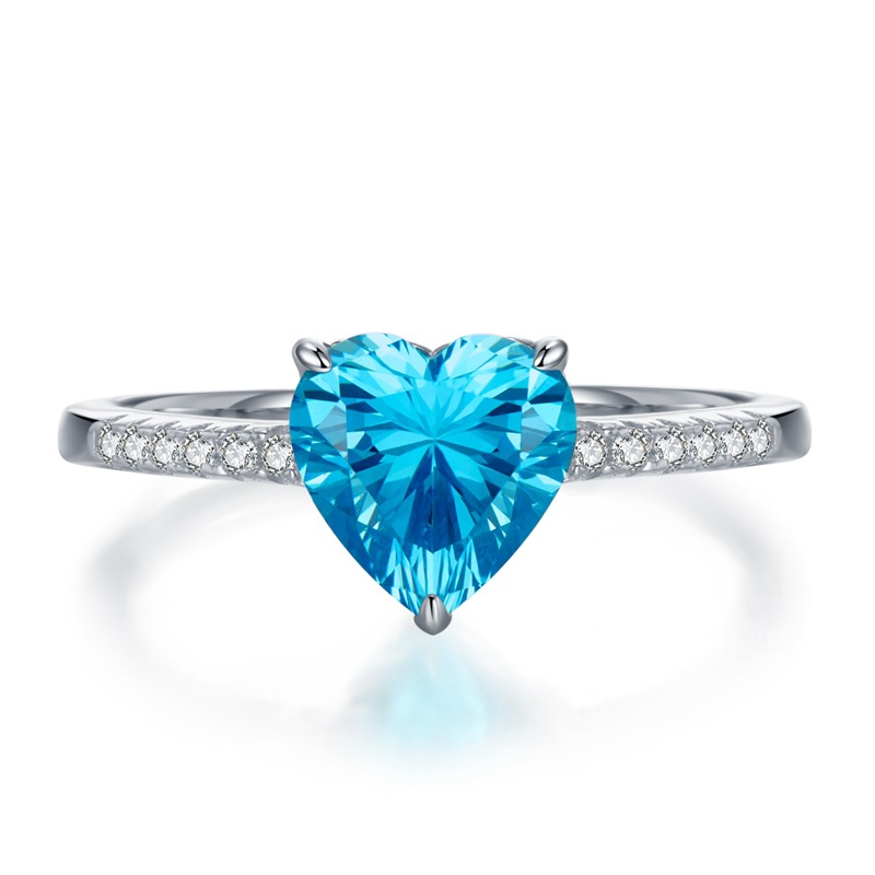 Heart Cut Aquamarine Stone Ring Bold Statement Style With Street Luxury