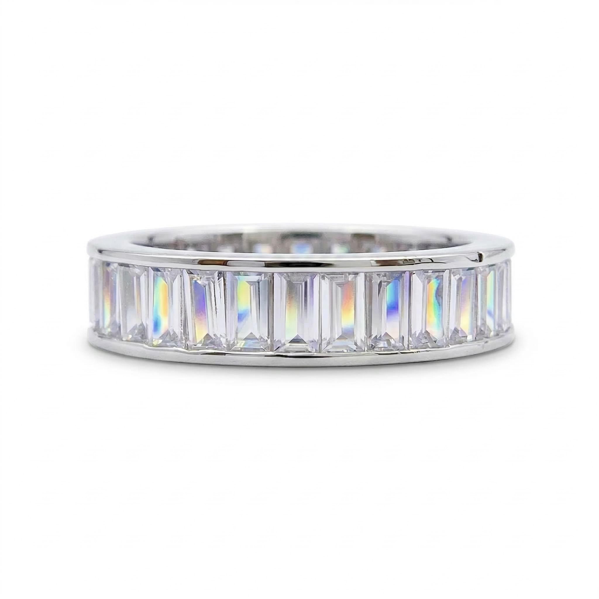 Baguette Cut Eternity Ring In White Gold With Street Luxury Shine - Image 4
