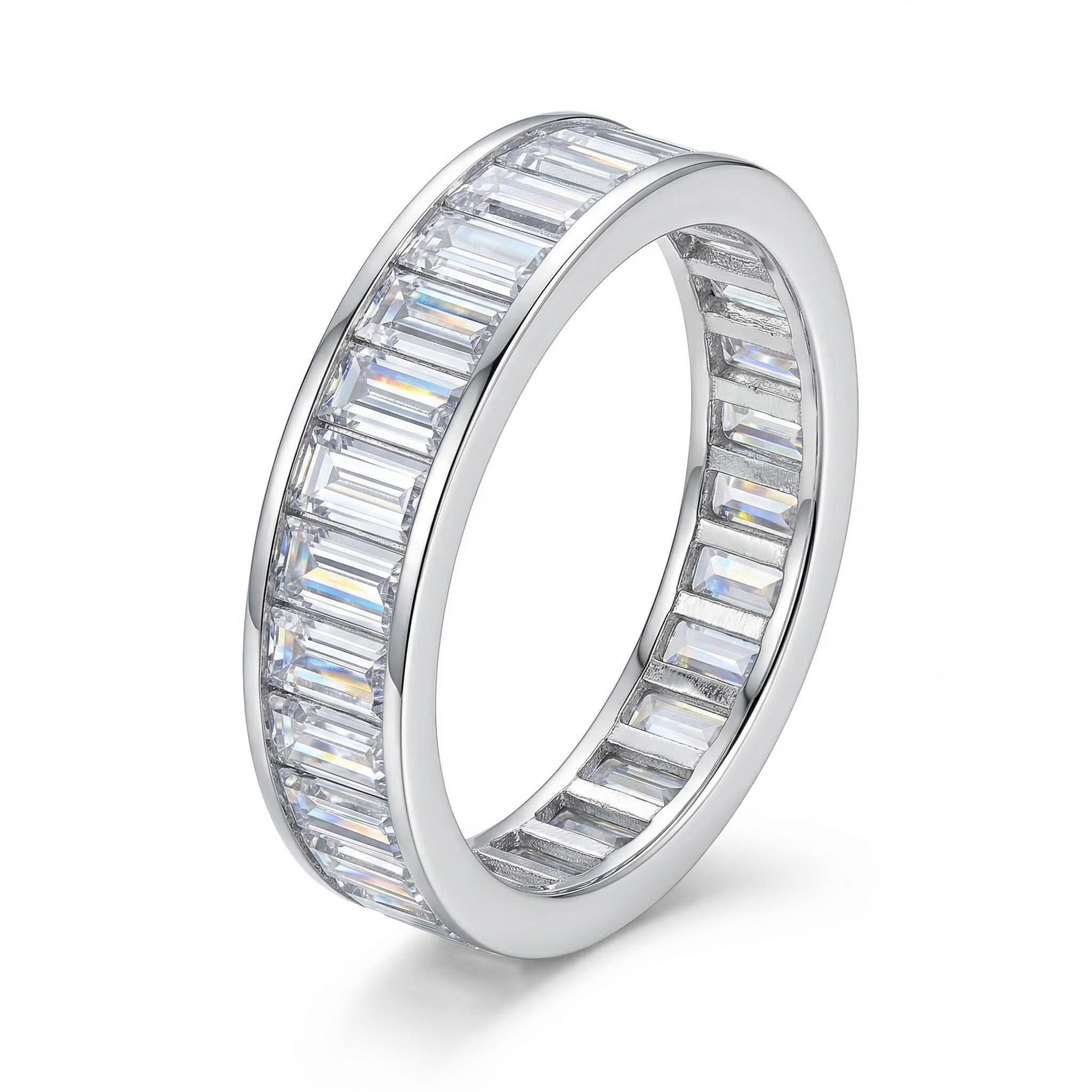 Baguette Cut Eternity Ring In White Gold With Street Luxury Shine