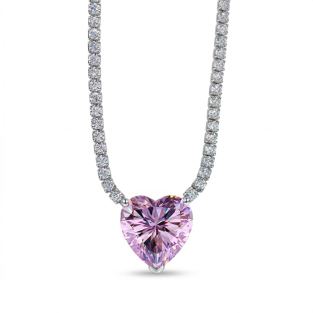 Heart Pendant Tennis Necklace Iced Out With Bold Statement Appeal - Image 3