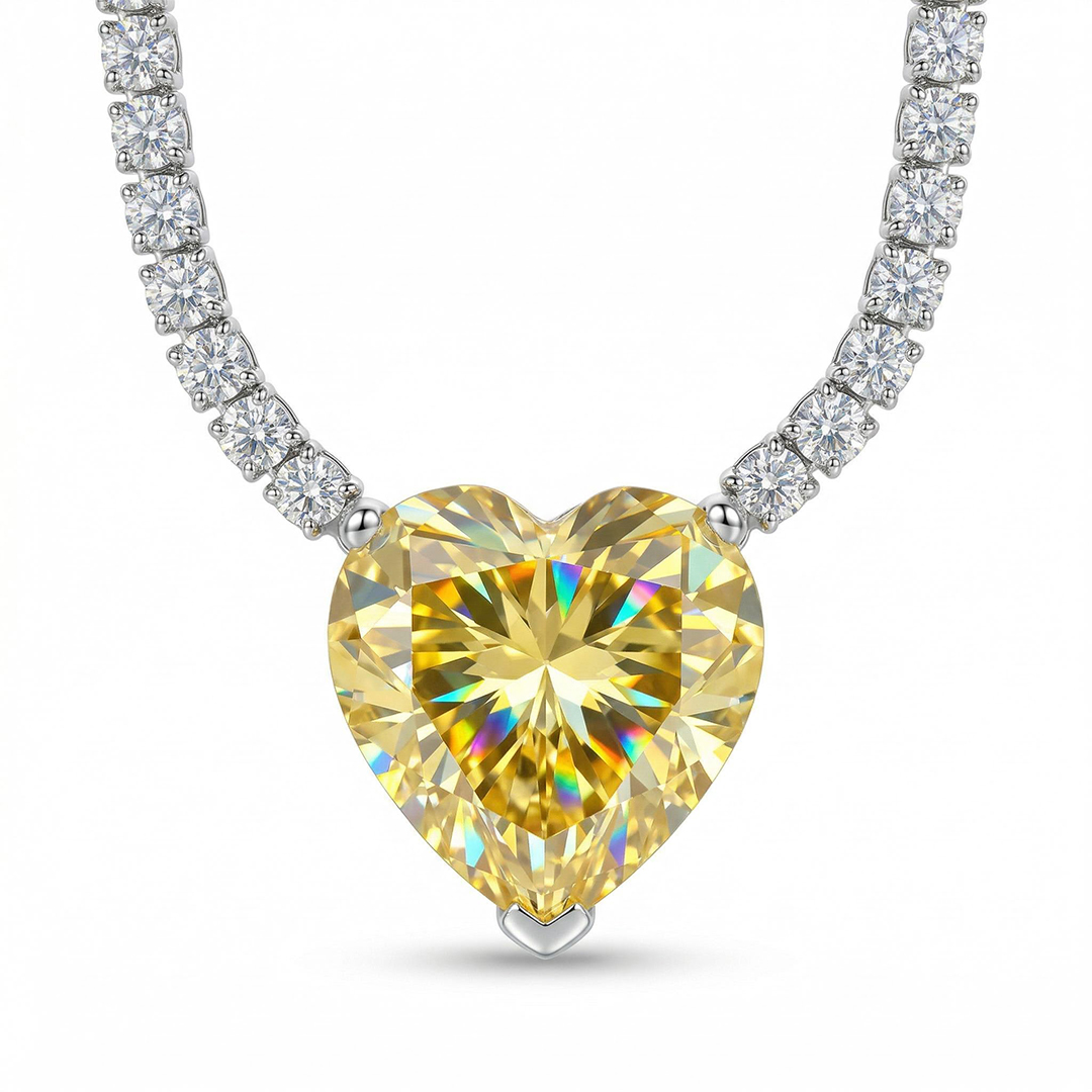 Heart Pendant Tennis Necklace Iced Out With Bold Statement Appeal - Image 5