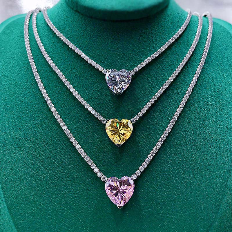 Heart Pendant Tennis Necklace Iced Out With Bold Statement Appeal - Image 6