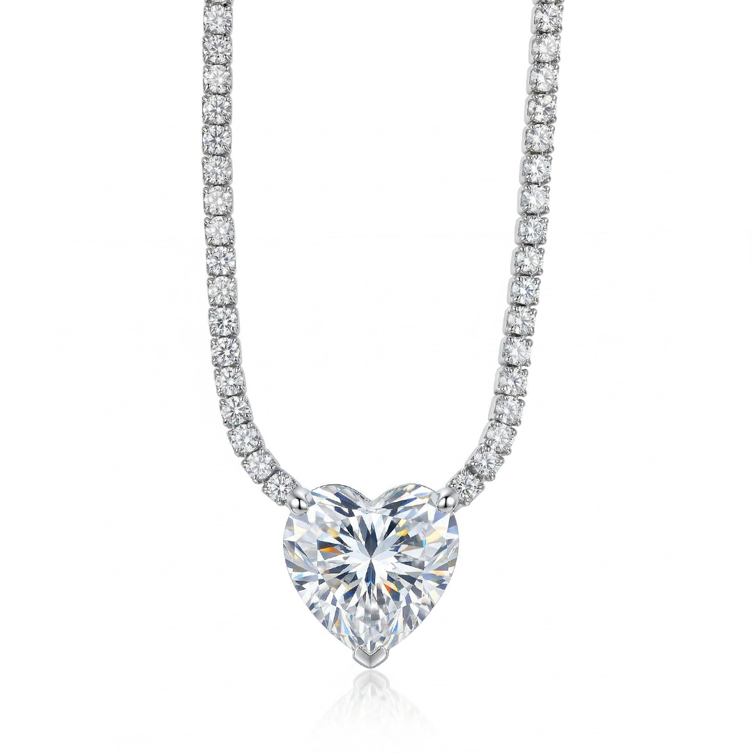 Heart Pendant Tennis Necklace Iced Out With Bold Statement Appeal - Image 7