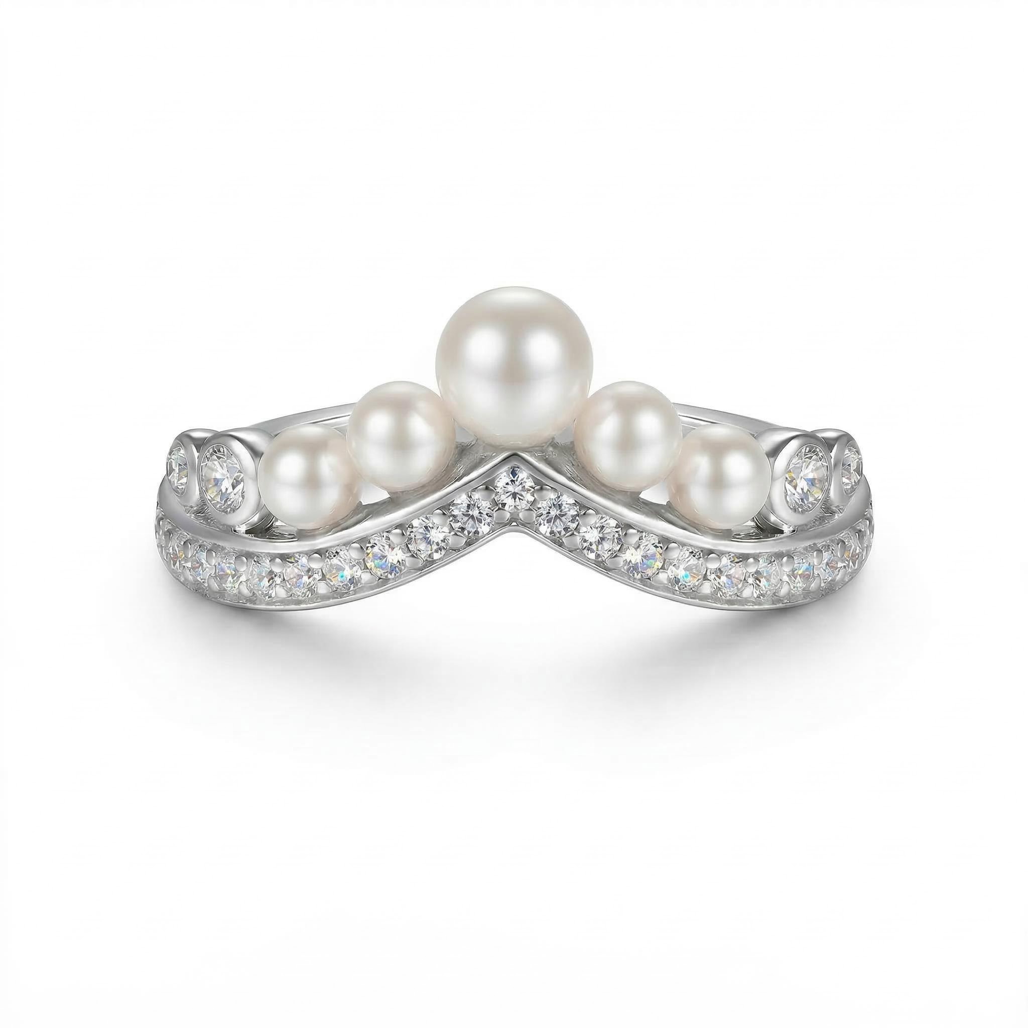 Pearl Crown Ring Set Bold Statement Style With Street Luxury - Image 5