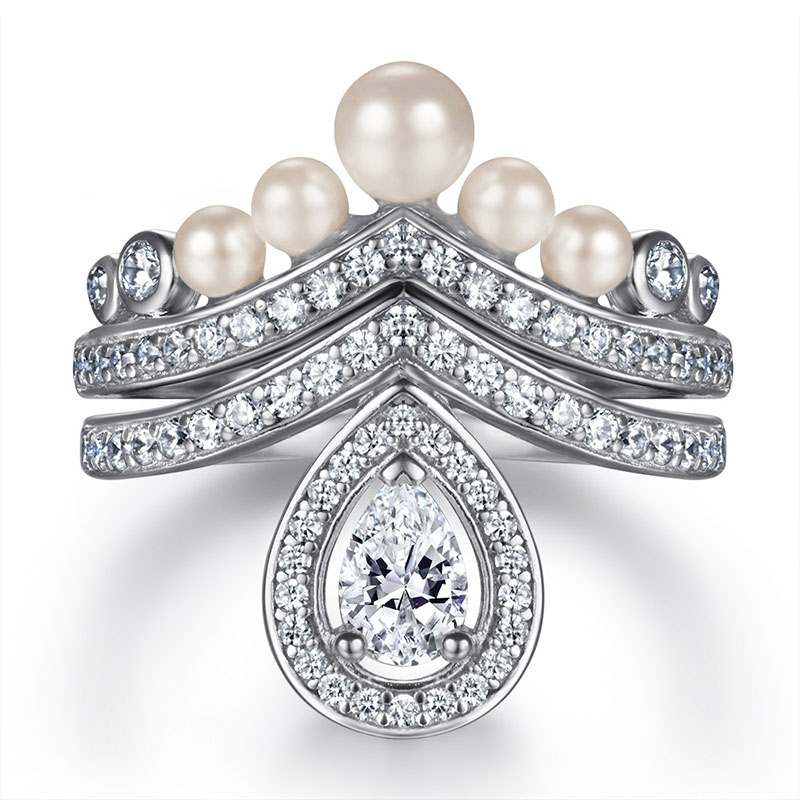 Pearl Crown Ring Set Bold Statement Style With Street Luxury - Image 7