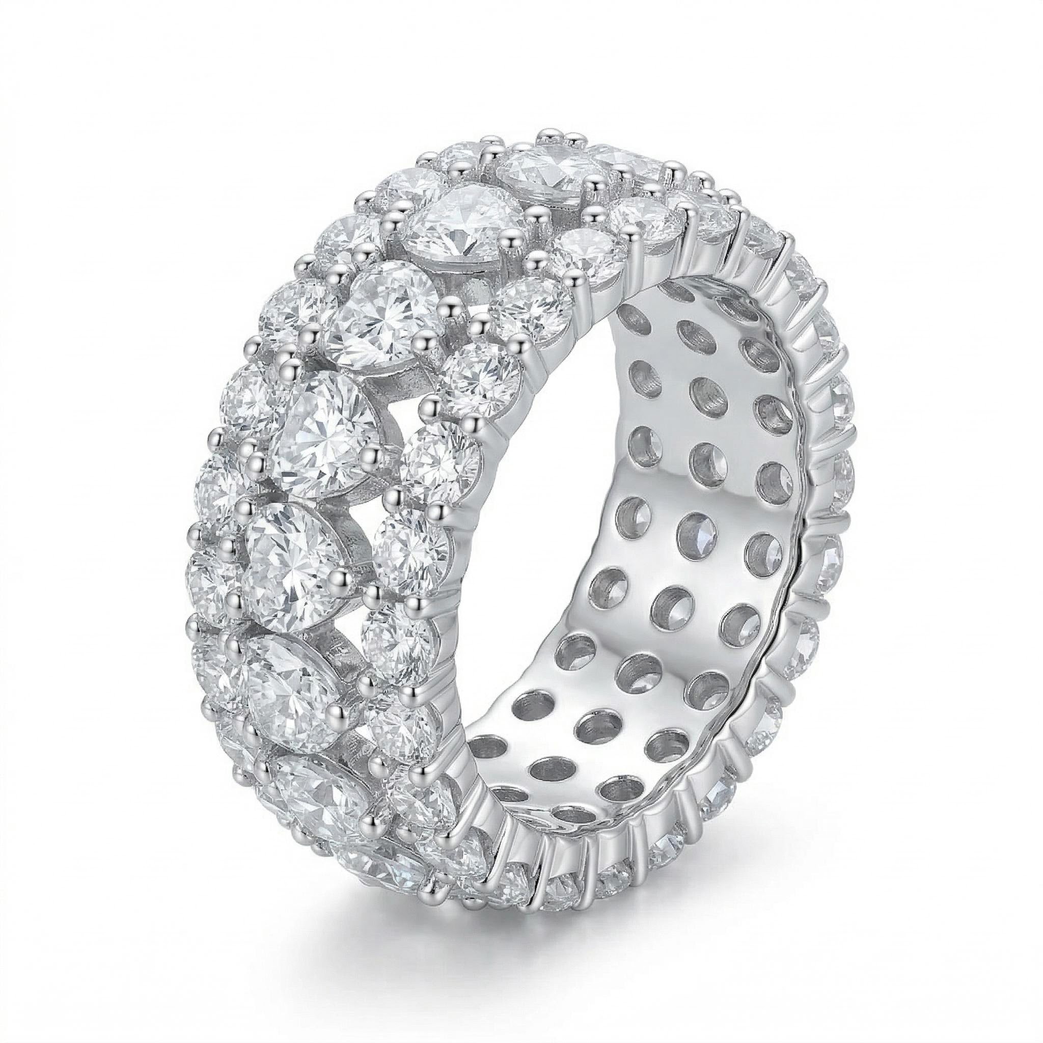 Heart Cut & Round Cut Engagement Ring Gold With Street Luxury Shine - Image 4