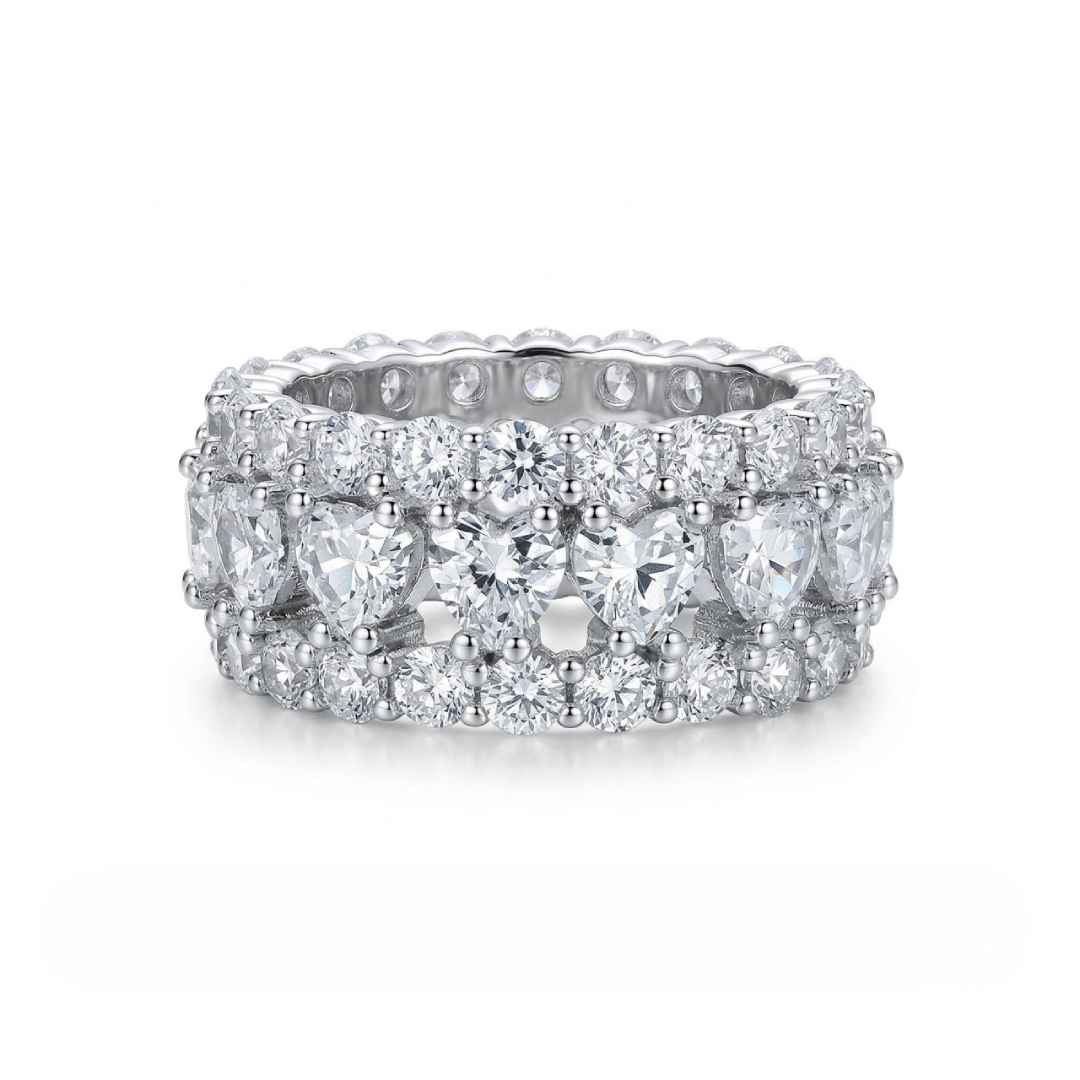 Heart Cut & Round Cut Engagement Ring Gold With Street Luxury Shine