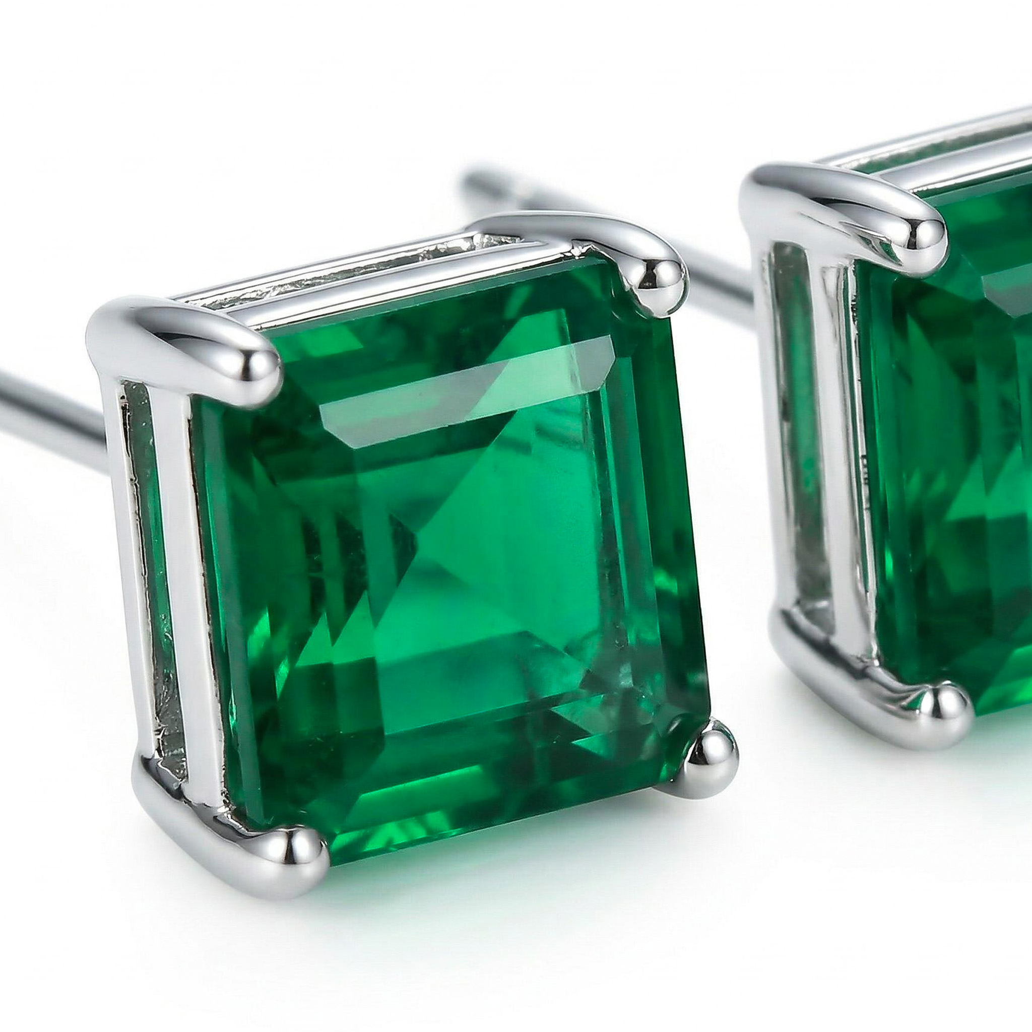 Emerald Square Stud Earrings Bold Statement Style With Street Luxury - Image 5
