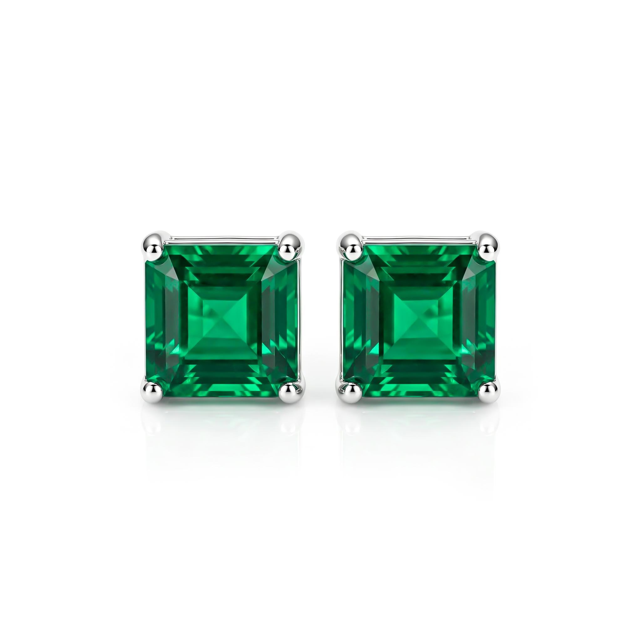 Emerald Square Stud Earrings Bold Statement Style With Street Luxury