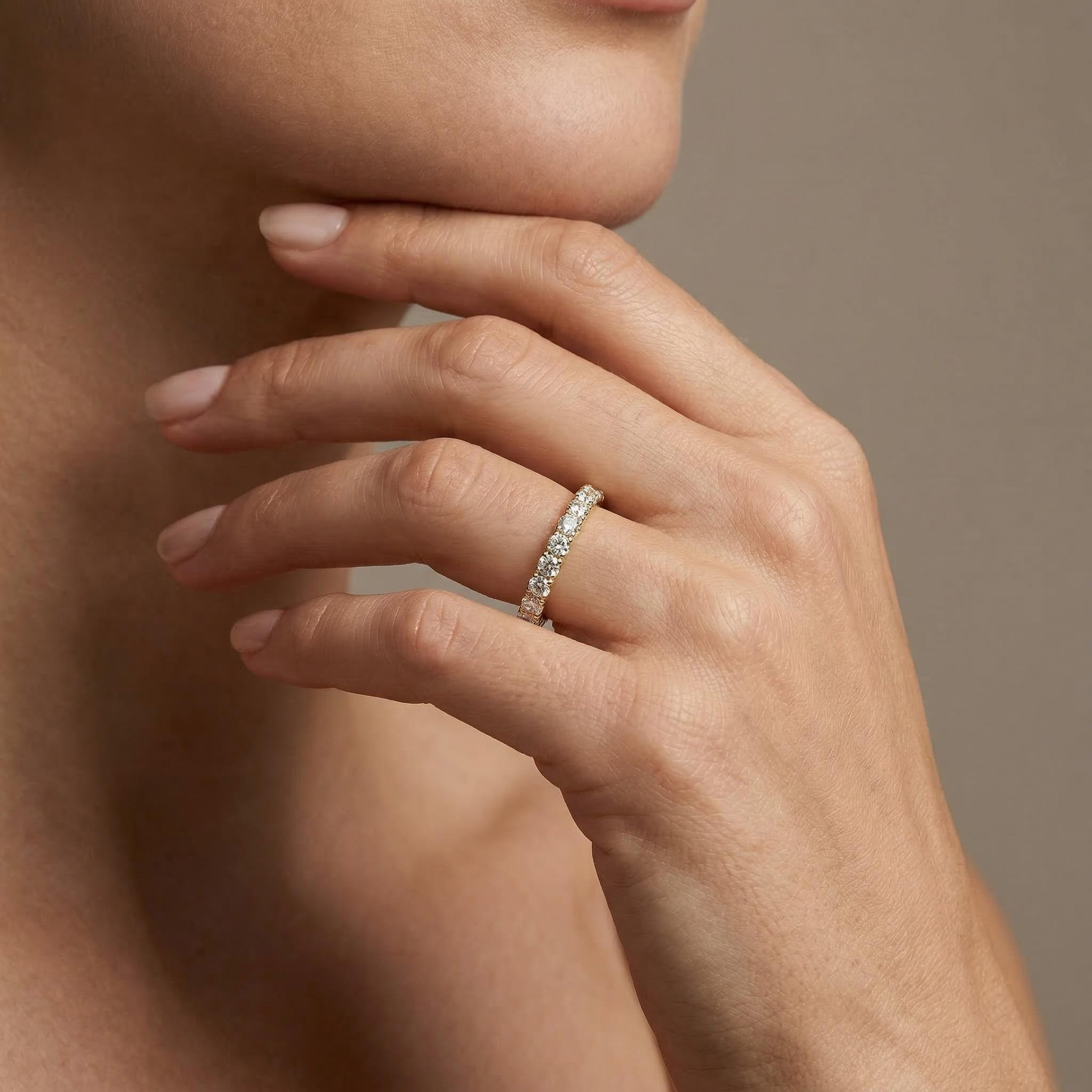 Slim Pave Eternity Ring Bold Statement Style With Street Luxury - Image 3