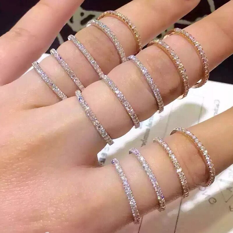 Slim Pave Eternity Ring Bold Statement Style With Street Luxury - Image 6