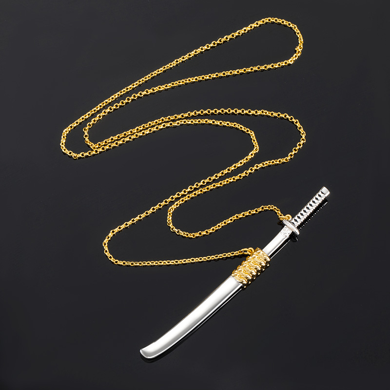 Women's Katana Unsheathed Sword Necklace Gold With Street Luxury Shine - Image 5