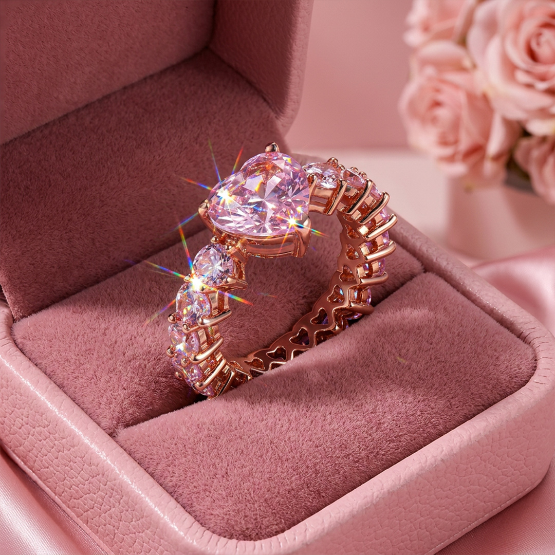 Heart Cut Pink Love Ring In Rose Gold Made For Street Luxury Energy - Image 7