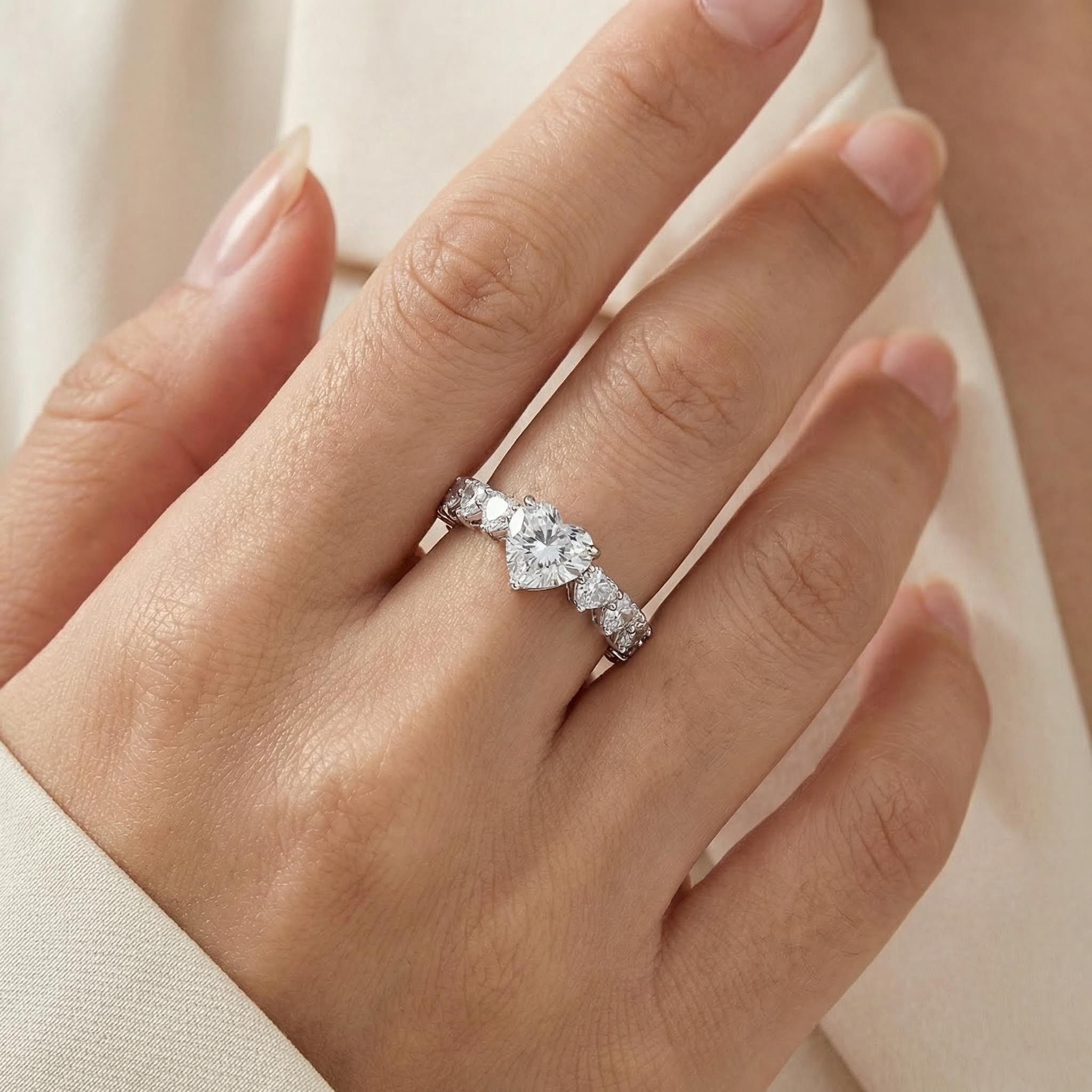 Heart Cut Love Ring In White Gold Gold With Bold Statement Appeal - Image 3