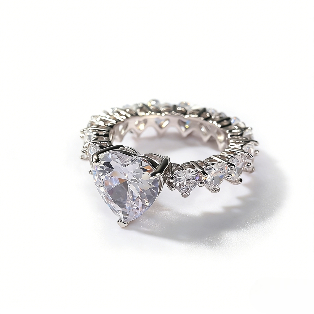 Heart Cut Love Ring In White Gold Gold With Bold Statement Appeal - Image 4