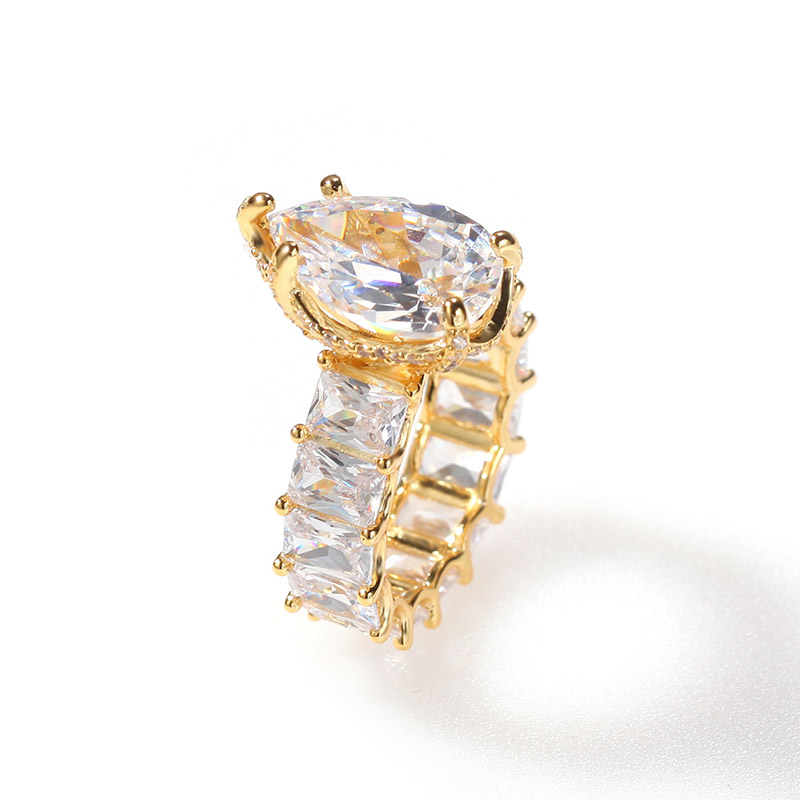 Pink Pear-cut Emerald Cut Ring In Rose Gold With Street Luxury Shine - Image 5