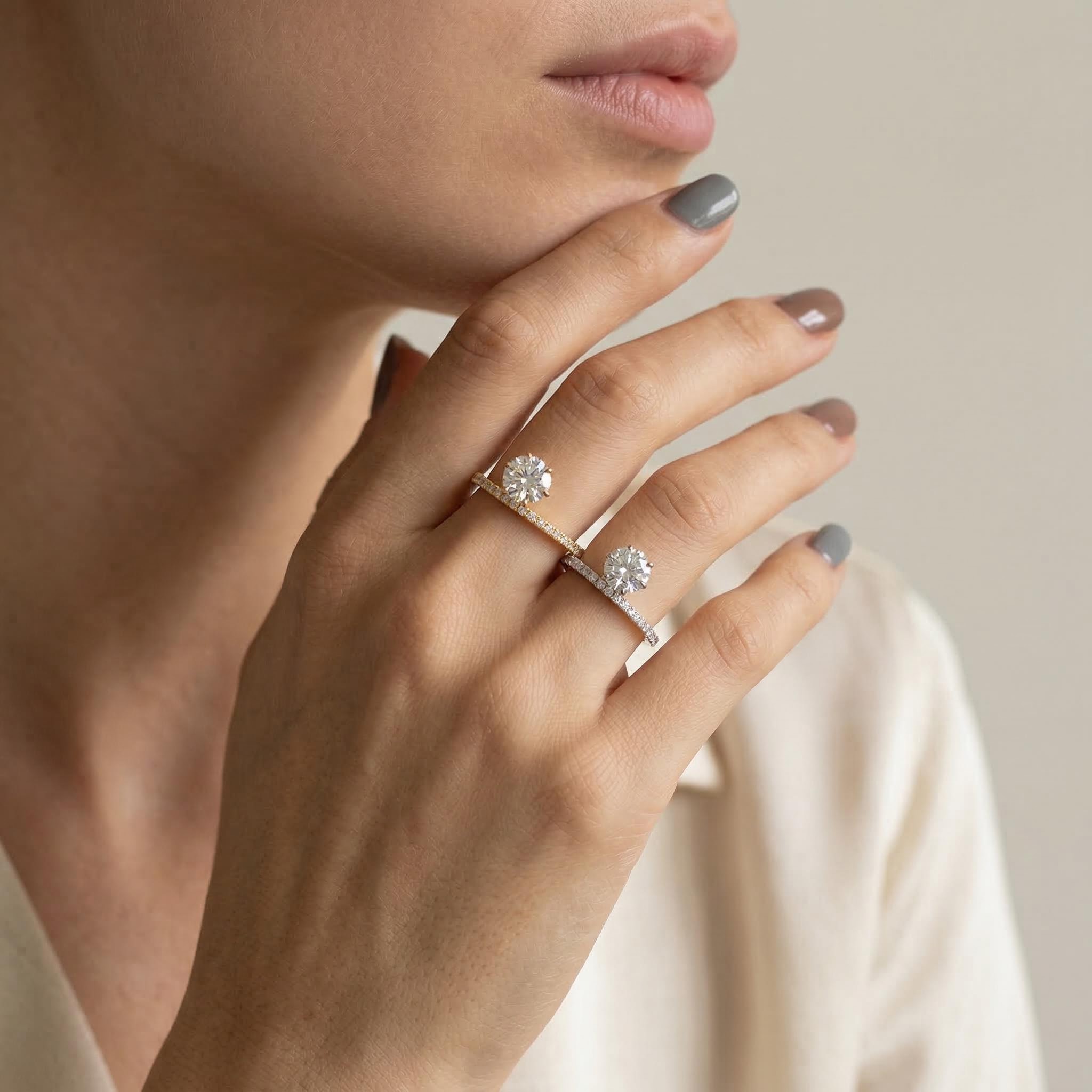 1 Ct Round Cut Simple Ring Bold Statement Style With Street Luxury - Image 3