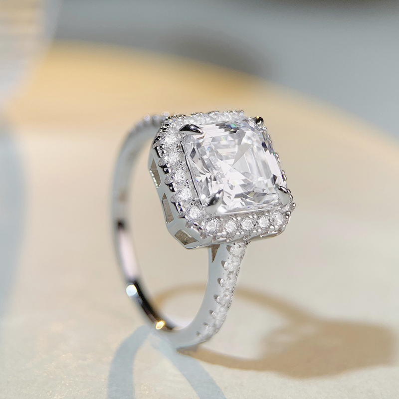 Princess Cut 3 Carat Engagement Ring Silver With Street Luxury Shine - Image 3