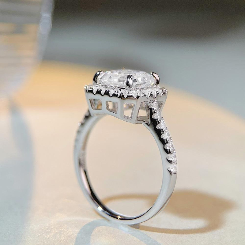 Princess Cut 3 Carat Engagement Ring Silver With Street Luxury Shine - Image 5