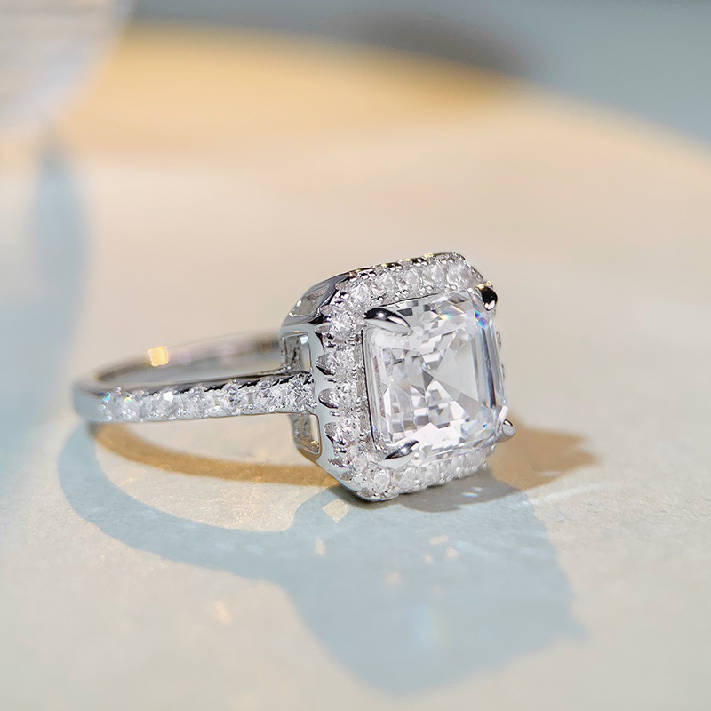Princess Cut 3 Carat Engagement Ring Silver With Street Luxury Shine - Image 6