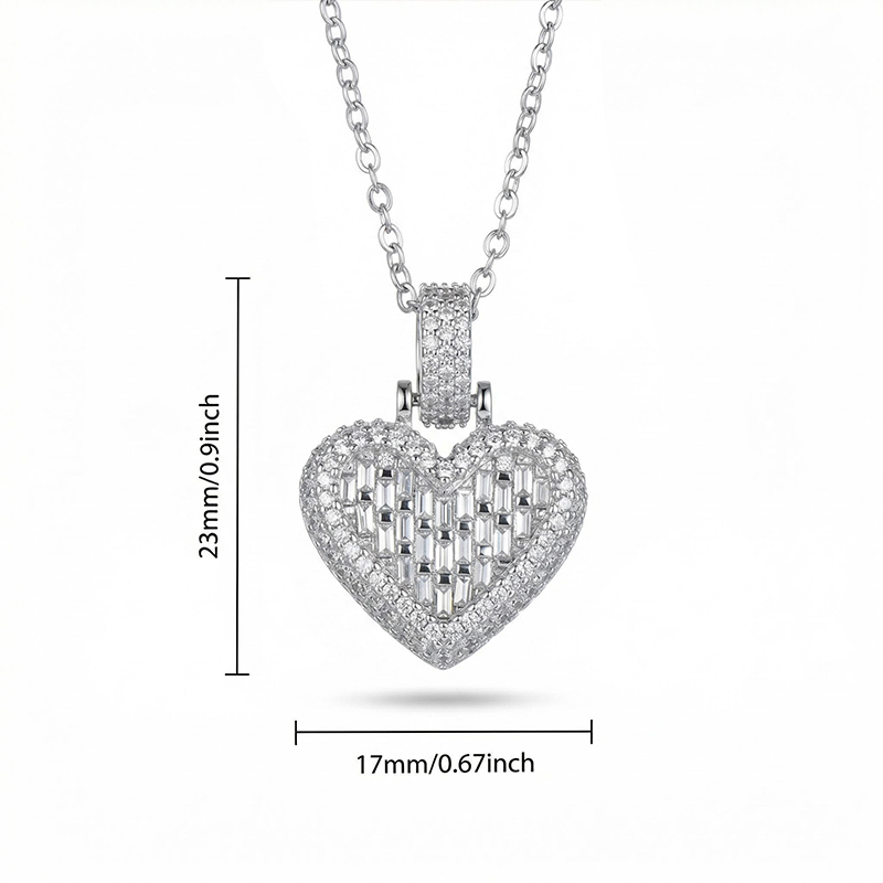 Iced Out Heart Emerald Cut Pendant Gold With Street Luxury Shine - Image 3