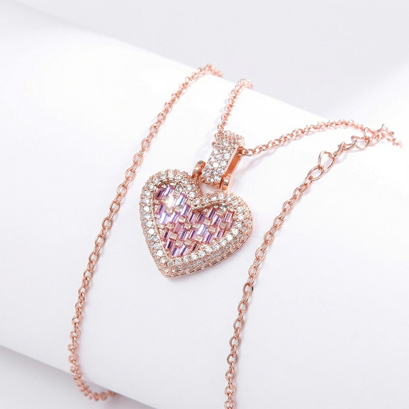 Iced Out Heart Emerald Cut Pendant Gold With Street Luxury Shine - Image 7