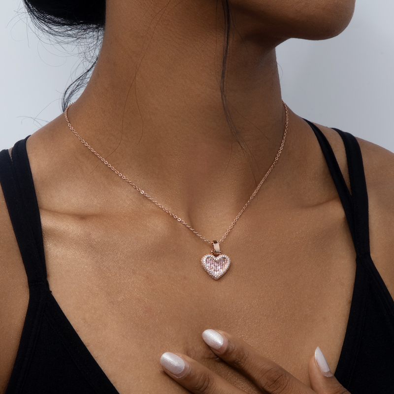 Iced Out Heart Emerald Cut Pendant Gold With Street Luxury Shine - Image 9