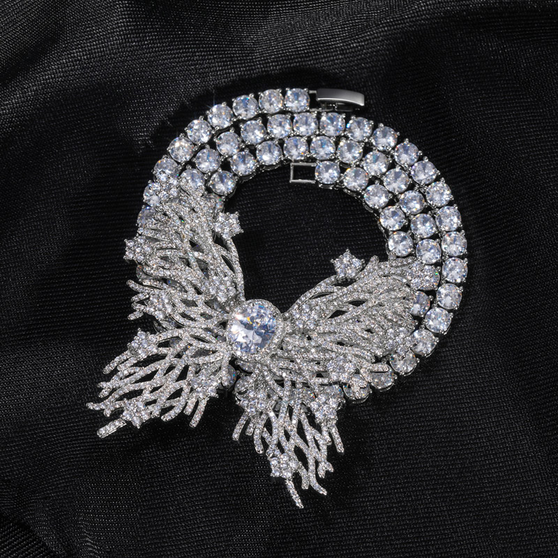 Iced Out Butterfly Pendant With 5mm Tennis Chain With Street Luxury Shine - Image 4