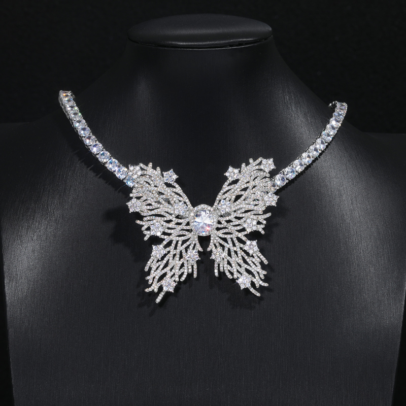 Iced Out Butterfly Pendant With 5mm Tennis Chain With Street Luxury Shine - Image 5