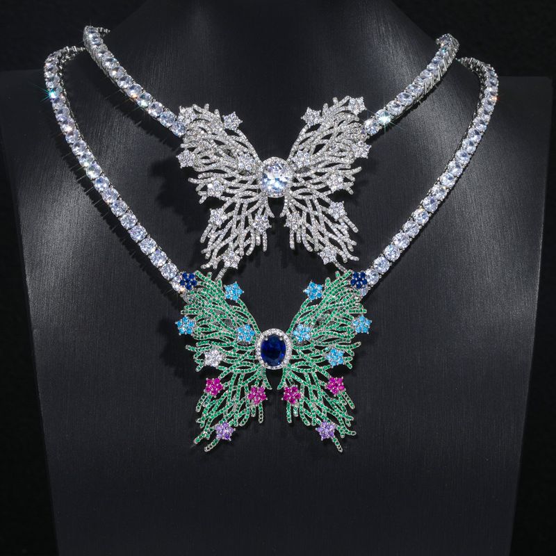 Iced Out Butterfly Pendant With 5mm Tennis Chain With Street Luxury Shine - Image 7