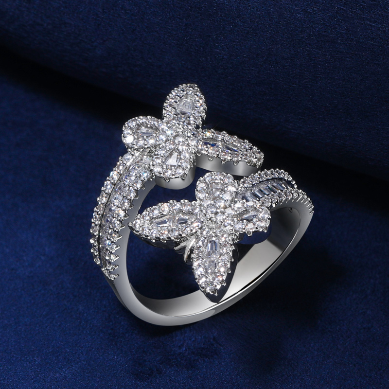 Iced Out Butterfly Emerald Cut Ring Gold With Street Luxury Shine - Image 3