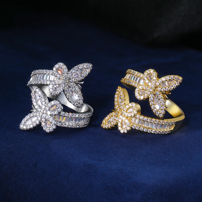 Iced Out Butterfly Emerald Cut Ring Gold With Street Luxury Shine - Image 4