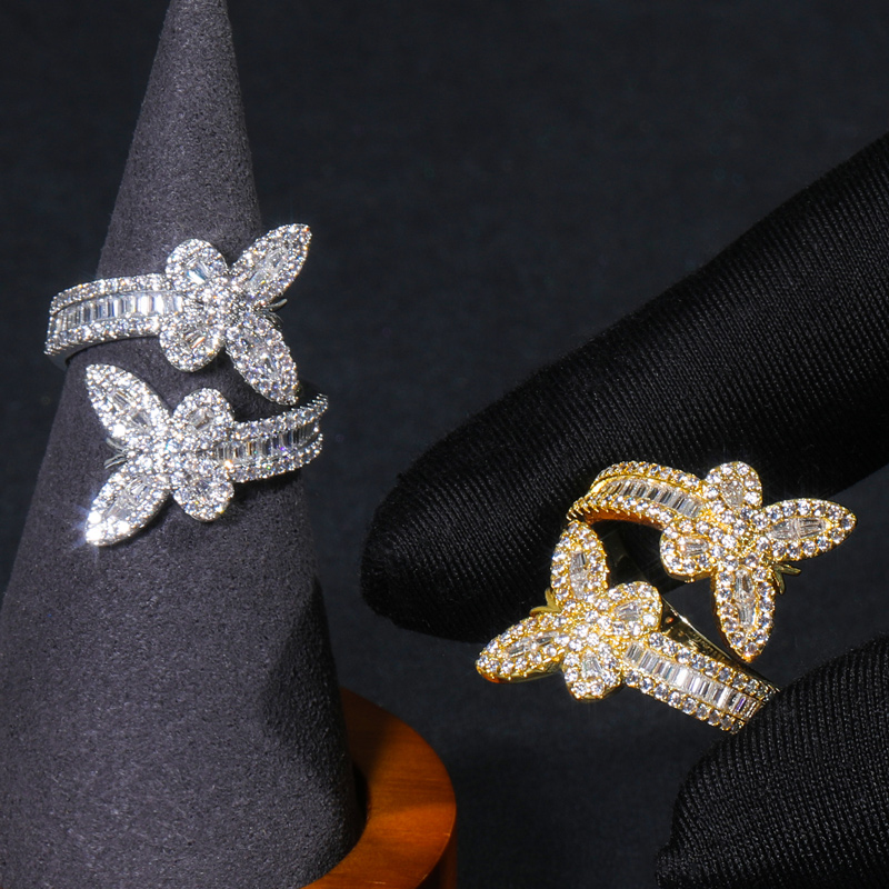 Iced Out Butterfly Emerald Cut Ring Gold With Street Luxury Shine - Image 5