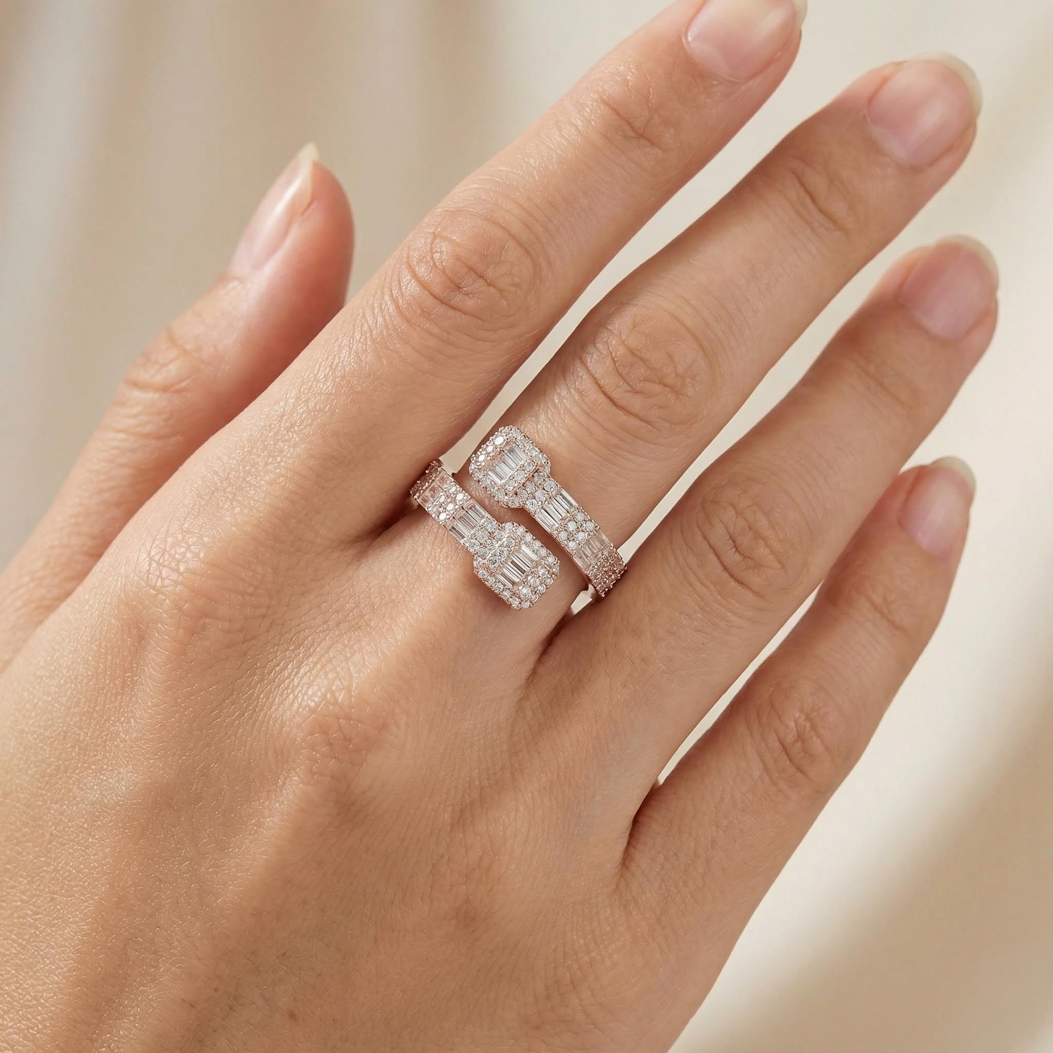 Iced Out Emerald Cut Ring Gold With Street Luxury Shine - Image 3