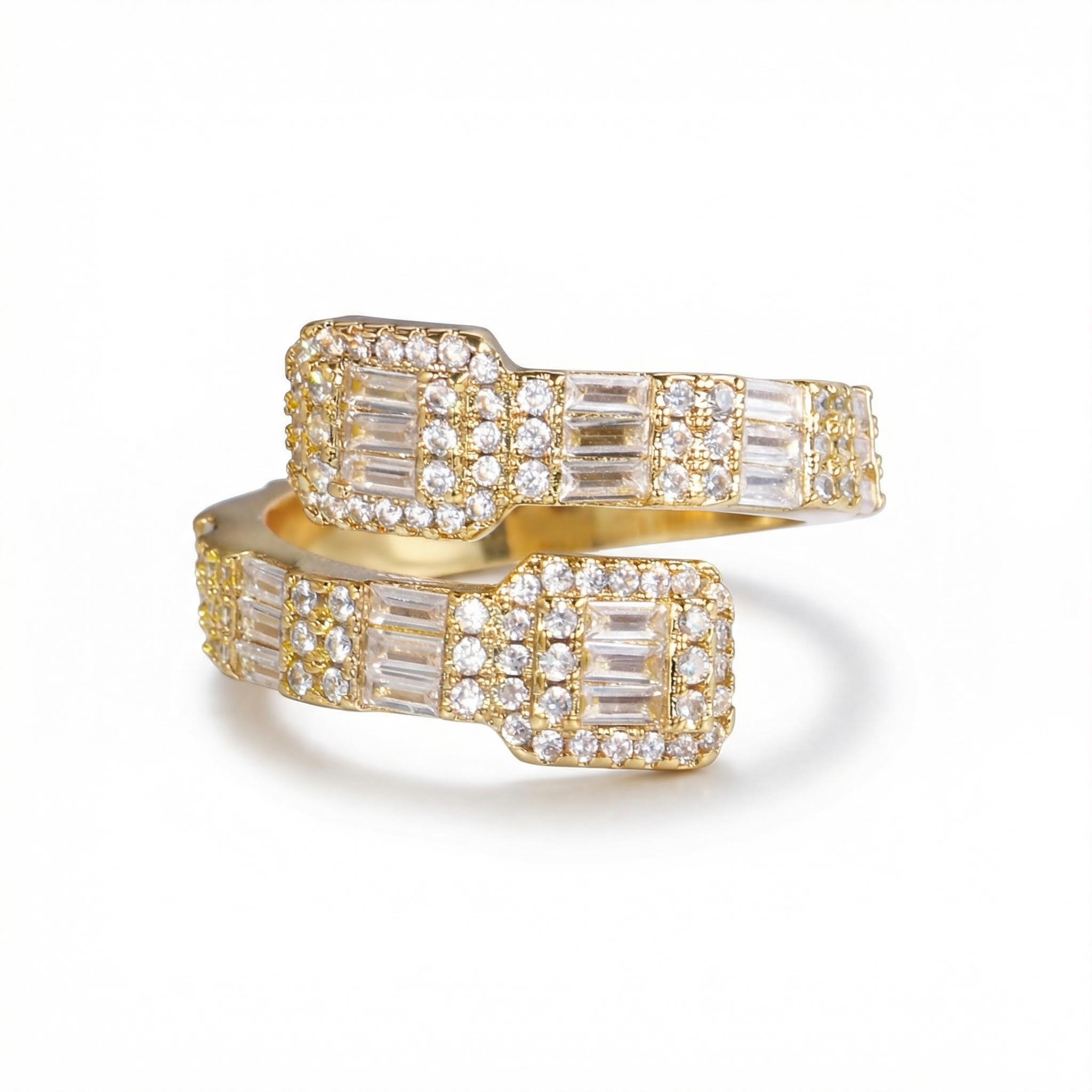 Iced Out Emerald Cut Ring Gold With Street Luxury Shine - Image 4