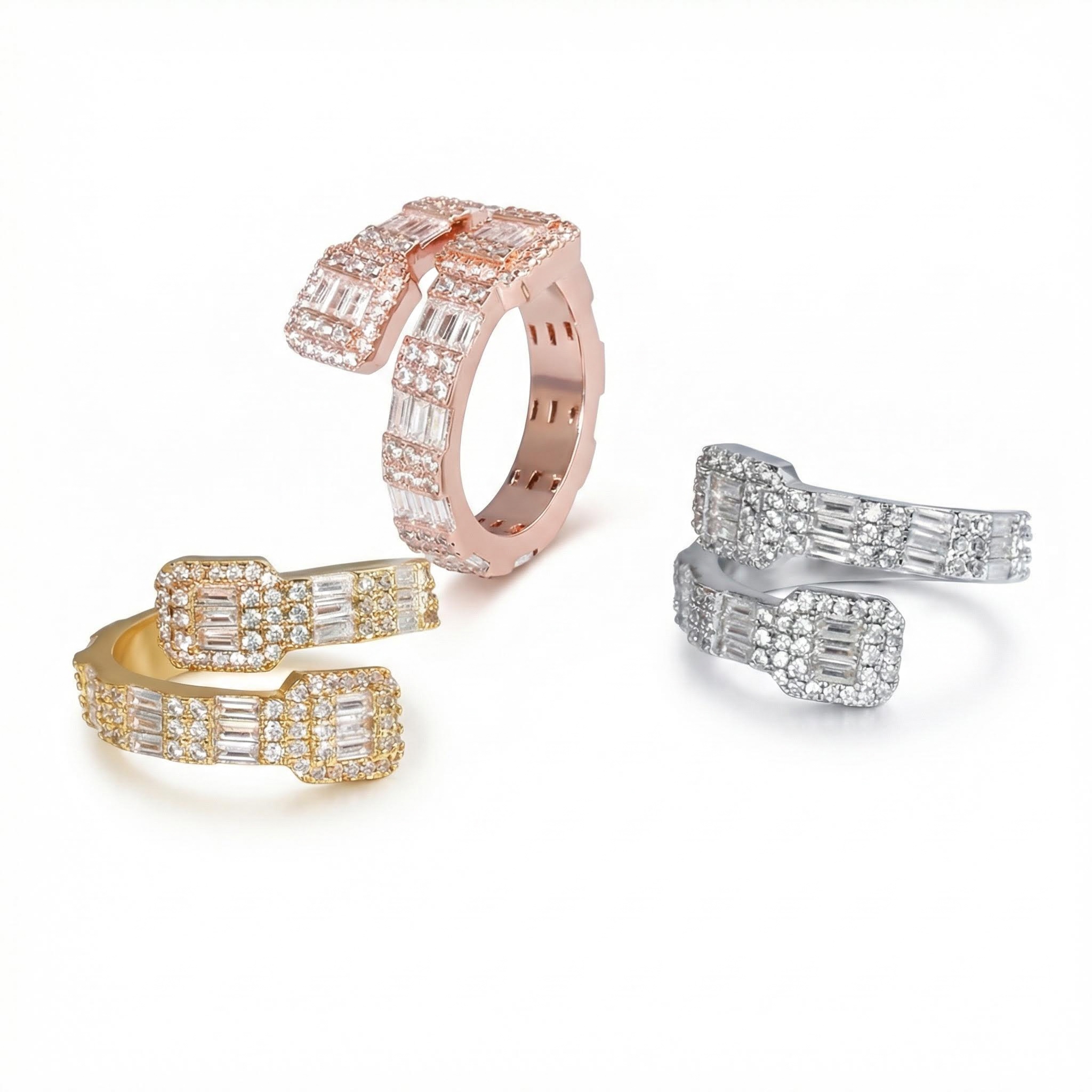 Iced Out Emerald Cut Ring Gold With Street Luxury Shine - Image 6