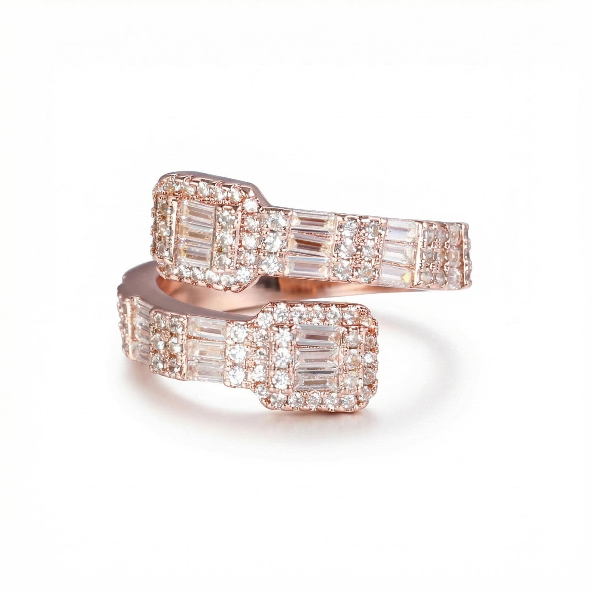 Iced Out Emerald Cut Ring Gold With Street Luxury Shine